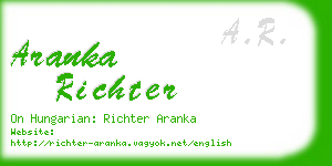 aranka richter business card